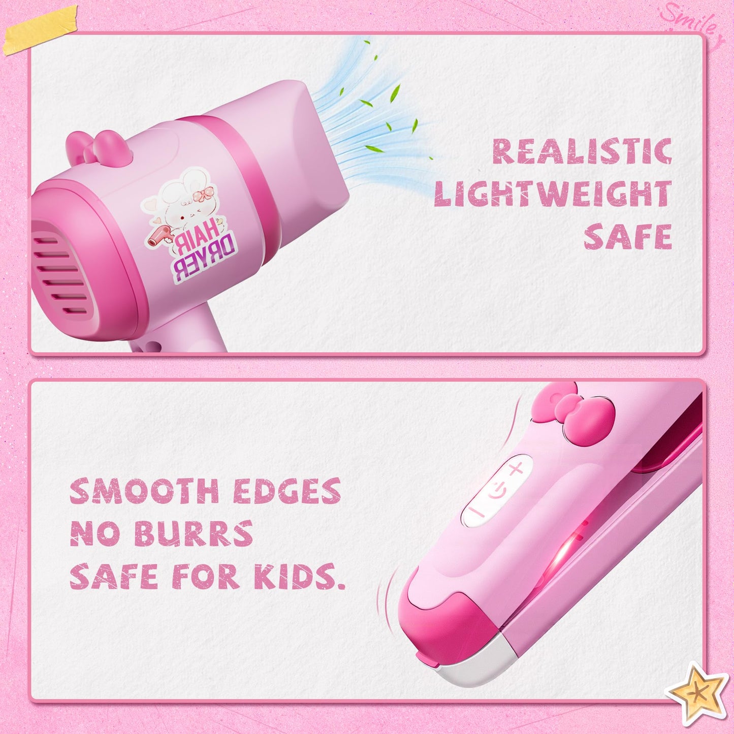 Hair Salon Toys for 5 Year Old Girls, Makeup Kit for Kids 3-5 4-6, Pretend Hair Styling Set for Girls 5-7 6-8 with Sound and Lights, Role Play Dress Up Birthday Gifts for 3 4 5 6 Girl
