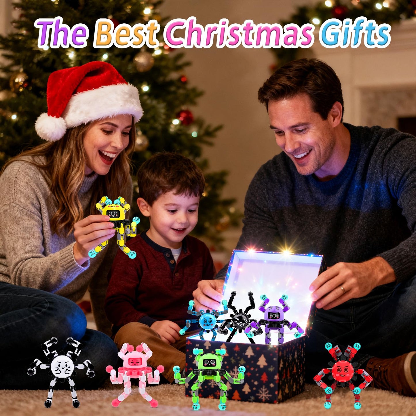 ASIOWELY Transformable Fidget Spinner Toys for Kids and Adults,10 Pcs Sensory Toy for Boys Girl ADHD Stress Relief Toys,Fingertip Gyros Travel Toy Party favors for Teens Birthdays Gifts Easter Present