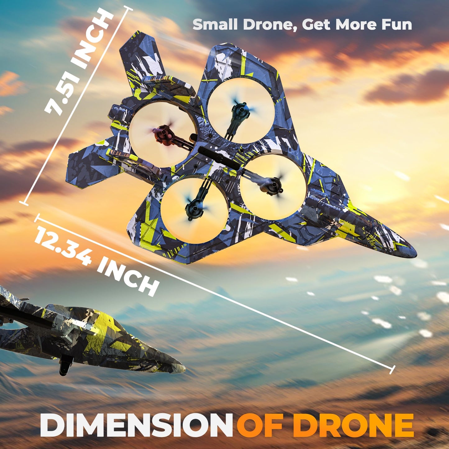 BEZGAR RC Plane, Foam Remote Control Airplane, Drone for Kids, RC Aircraft for Boys and Girls, Fighter Jet Helicopter with LED Lights, Altitude Hold, 360° Flip Stunt Rotation, Toy Airplane Blue