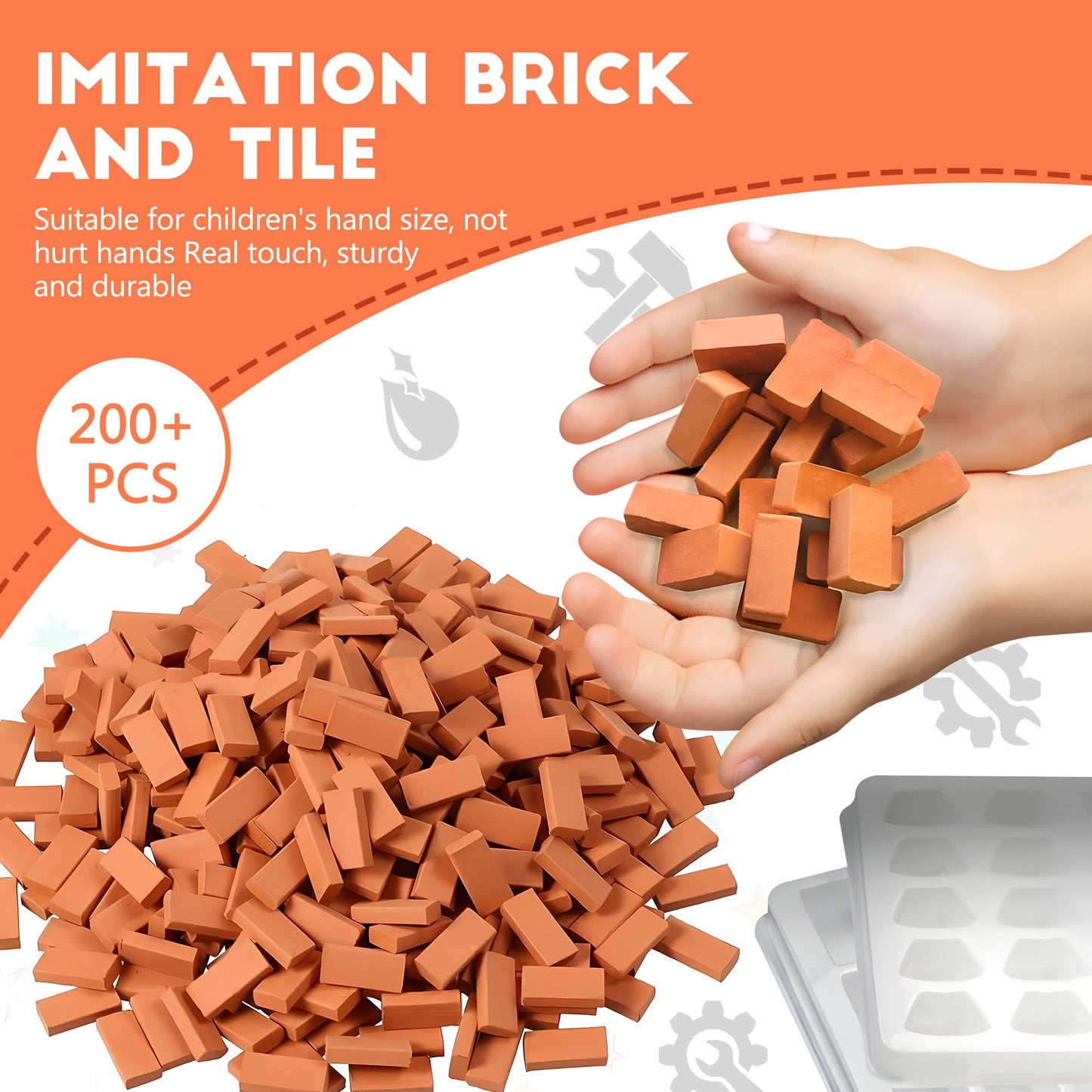 ROHSCE Brick and Mortar Construction Set, DIY House Building Kit for Kids, Realistic Mini Bricks STEM Building Toy, Creative Engineering Toy for Boys and Girls