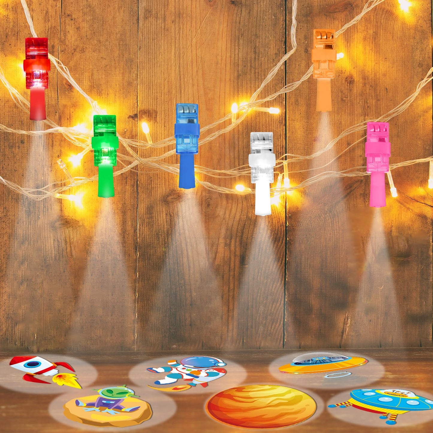 CHUNNIN 36 PCS Outer Space Party Favors Planet LED Light Up Finger Lights，Glow in the Dark Spacecraft Astronaut Party Bulk for Christmas Goodie Treat Bags Stuffers Galaxy Theme Birthday Supplies