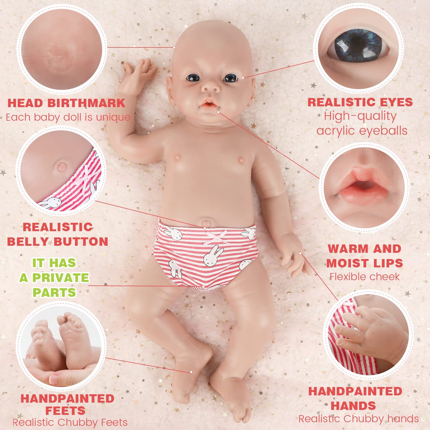 IVITA 19 inch Silicone Baby Dolls Girl Weighted 6.97 lb,[NOT Vinyl],Silicone Full Body Reborn Lifelike Realistic Real Life Newborn Soft Babies with Feeding Accessories & Gift Box for Kids Age 3+