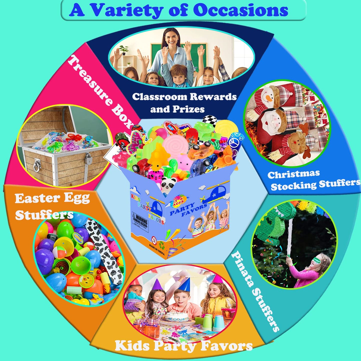 Beilunt 148 Pcs Party Favors for Kids 4-8-12 Assortment Fidget Toy, Easter Egg Fillers, Treasure Box Toys for Classroom Prizes, Carnival Prizes, Goodie Bags Stuffers Pinata Fillers