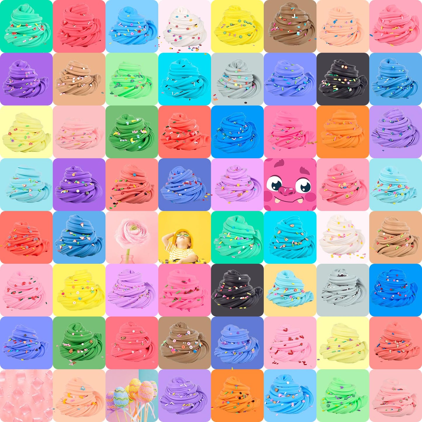 58-Pack Butter Slime Kit – Mini Slime Party Favors for Girls & Boys, Scented Bulk Slime Supplies for Kids, Soft & Non-Sticky Stress Relief Toy, Birthday Goodie Bag Stuffers