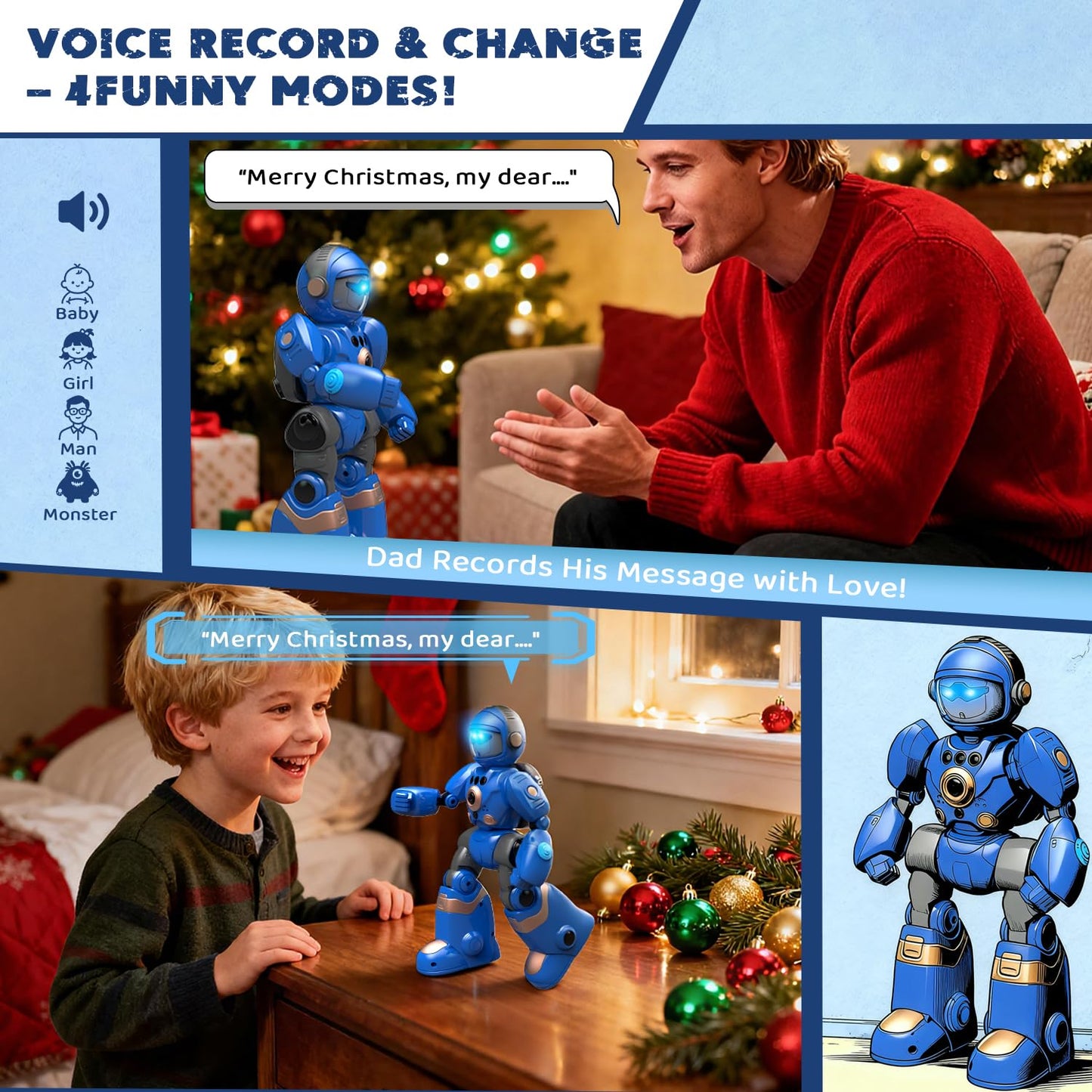 Robot Toys for Kids 3-8: Remote Control Robot with Talking, Programmable, Voice Recording, Singing, Dancing & Gesture Control - Gifts for Smart Kids - RC Interactive Toys for Boys & Girls