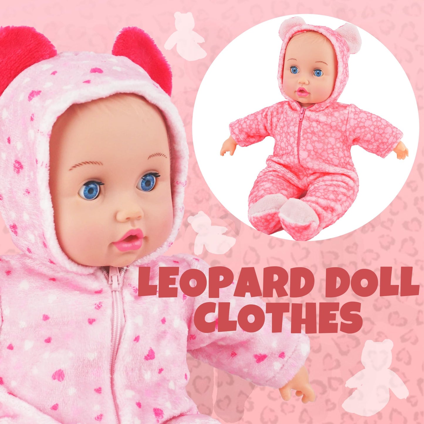SMILESSKIDDO 12 to 16 Inch Baby Doll Clothes - 6 Sets Animal Styling Dolls Outfits Jumpsuits New Born Babydoll, Doll Accessories Clothes for 12 14 16 Inch, Gifts for Toddler Girls Kids