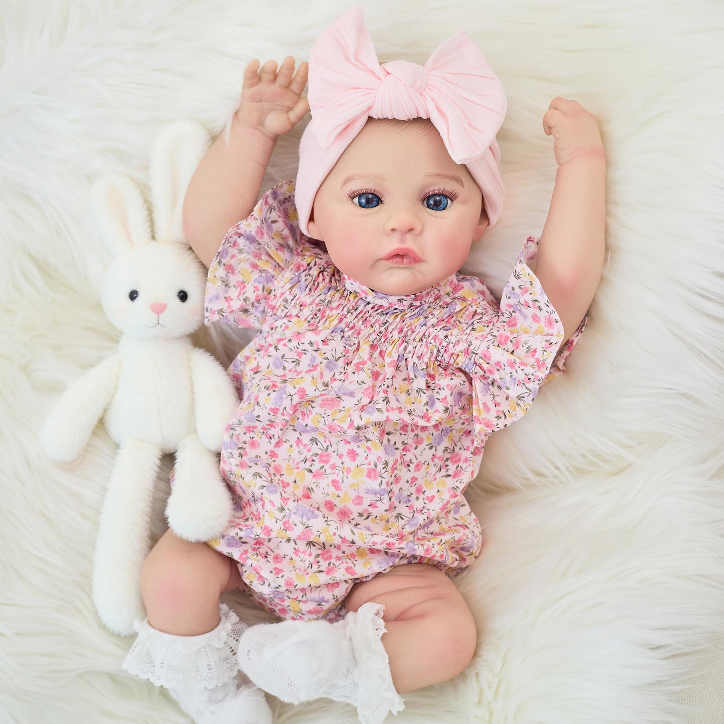 FOCKOF Realistic Reborn Baby Dolls - 18 Inch Real Life Baby Doll Girl Lifelike with Accessories for 3+ Years Old (Pink)