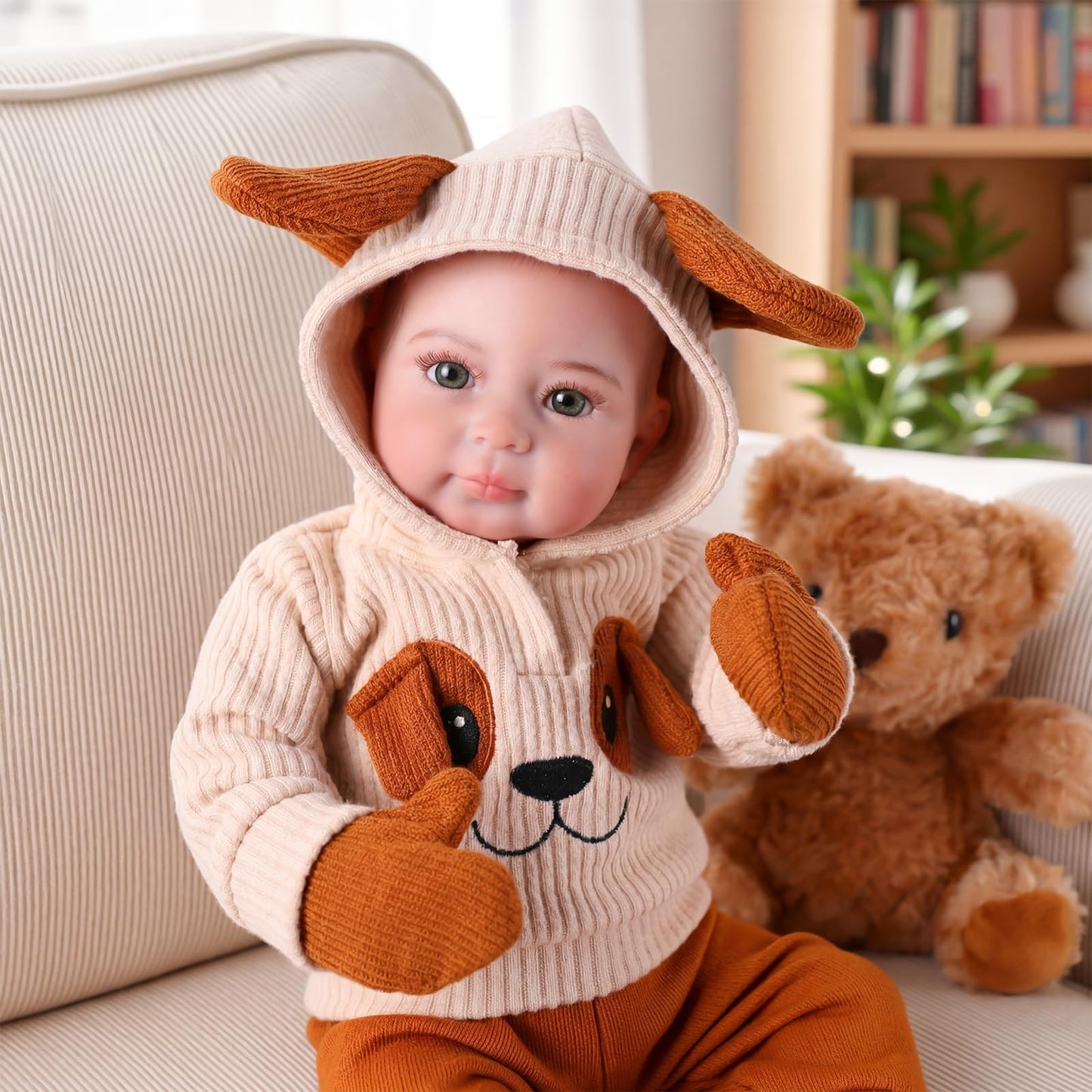 BABESIDE Lifelike Reborn Baby Dolls, 20 Inch Realistic Real Life Baby Poseable Doll Boy Soft Vinyl and Cloth Body Baby Dolls with Clothes and Toy Gift for Kids Age 3+