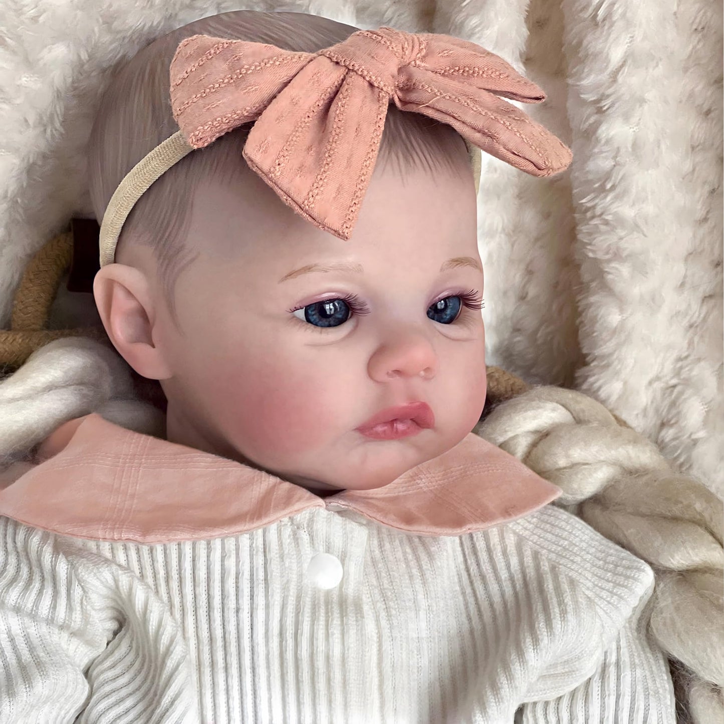 FOCKOF Realistic Reborn Baby Dolls - 18 Inch Real Life Baby Doll Girl Lifelike with Accessories for 3+ Years Old (White)
