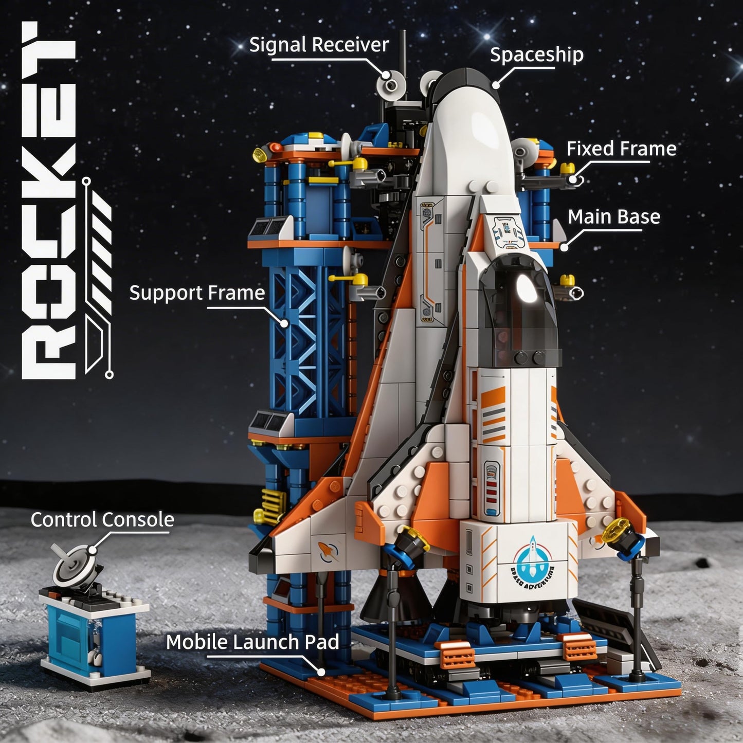 kececo Space Exploration Shuttle, Building Block Toy, Children's Intellectual Science Education Model, Suitable for Halloween, 1068 pcs