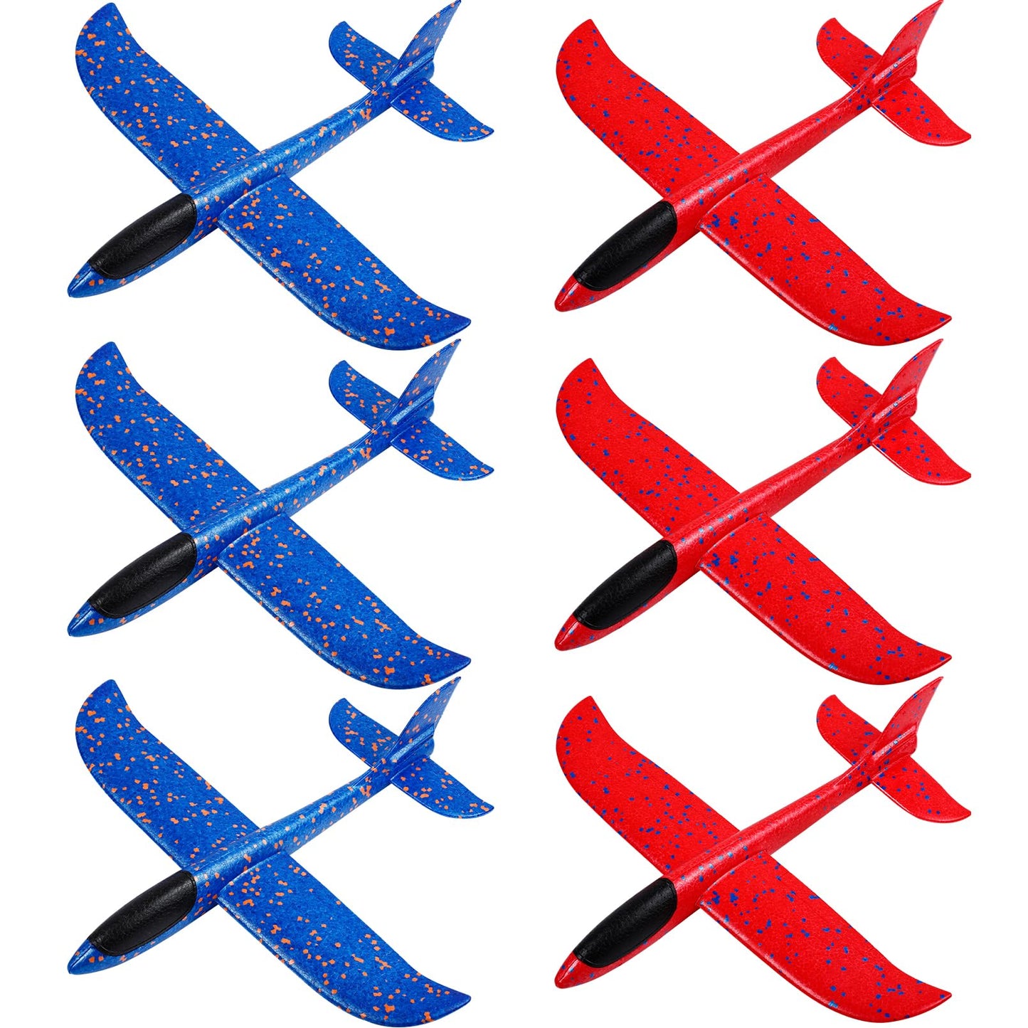 IJRPLM 6 Pack Foam Airplanes Toys, 17.5" Large Glider Airplanes for Kids, 2 Flight Mode Glider Plane, Flying Styrofoam Plane for Outdoor Sport Birthday Party Favors