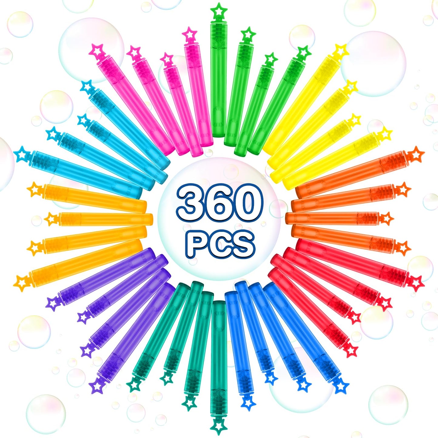 240 Pcs Mini Bubble Wands in 10 Colors, Bulk Party Favors for Kids, Themed Birthday, Christmas, New Year, Valentine, Carnival, School Classroom Prizes for Boys & Girls, Ideal Goodies Bags Stuffers