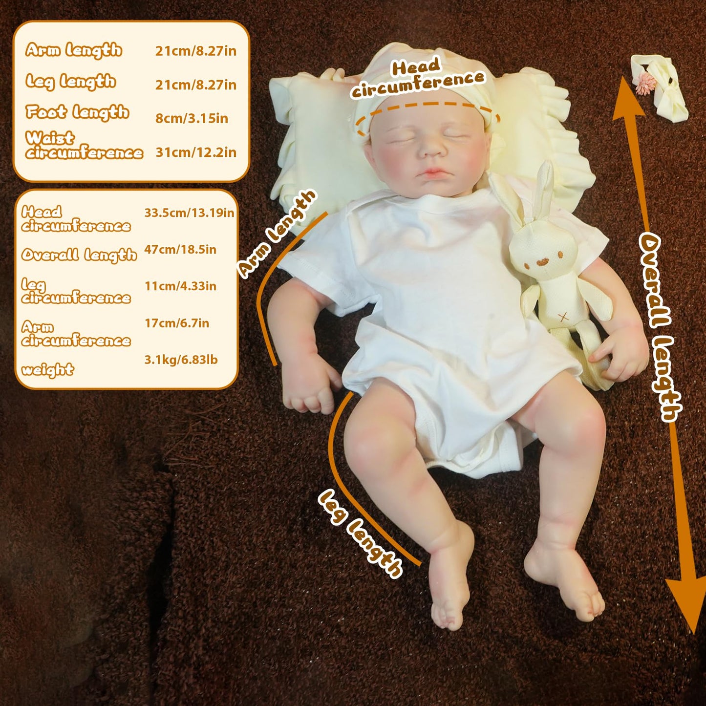 YaLuoQian Reborn Baby Dolls 20.5 inch Silicone Reborn Baby Dolls Full Body Lifelike Newborn Dolls