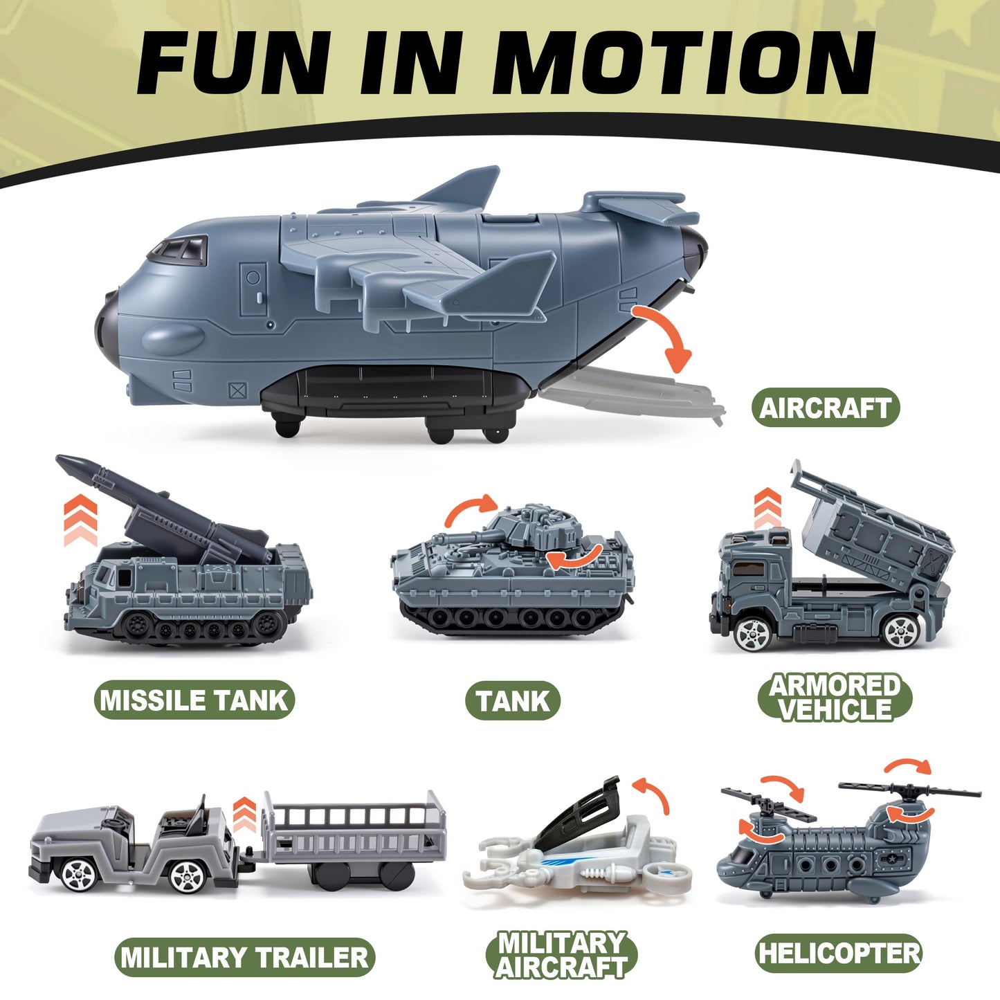 Military Base Building Playset, Army Toys with 11 Vehicles Airplane Helicopter Fighter Jet Army Men Action Figures and Play Map, Birthday Gift for 3 4 5 Year Old Boys Girls Kids