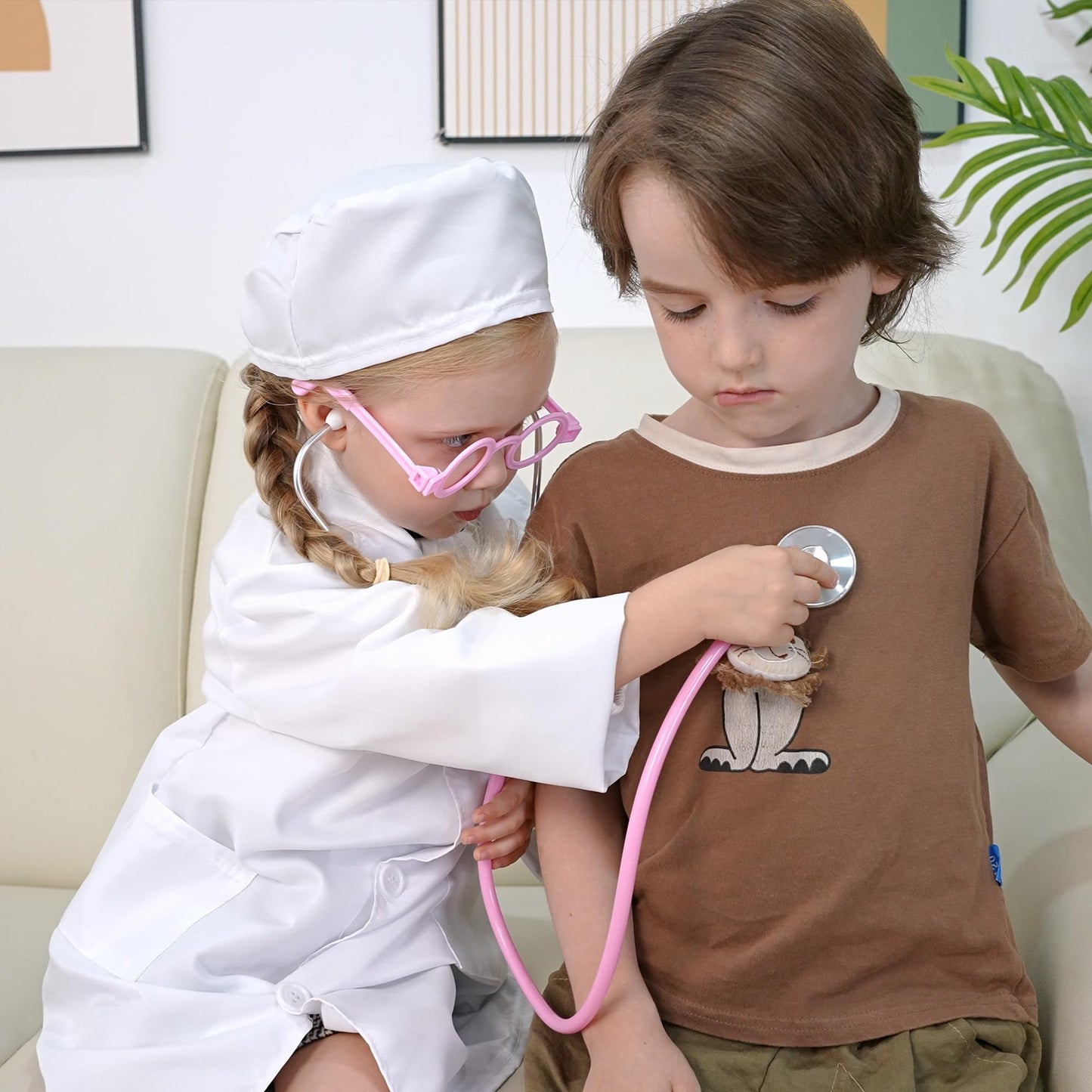 Phobby Durable Doctor Kit for Kids, 27 Pcs Deluxe Pretend Play Set Medical Toy with Real Stethoscope for Toddlers Boys Girls Birthday Gift Aged 3 4 5 6 7 8(Pink)