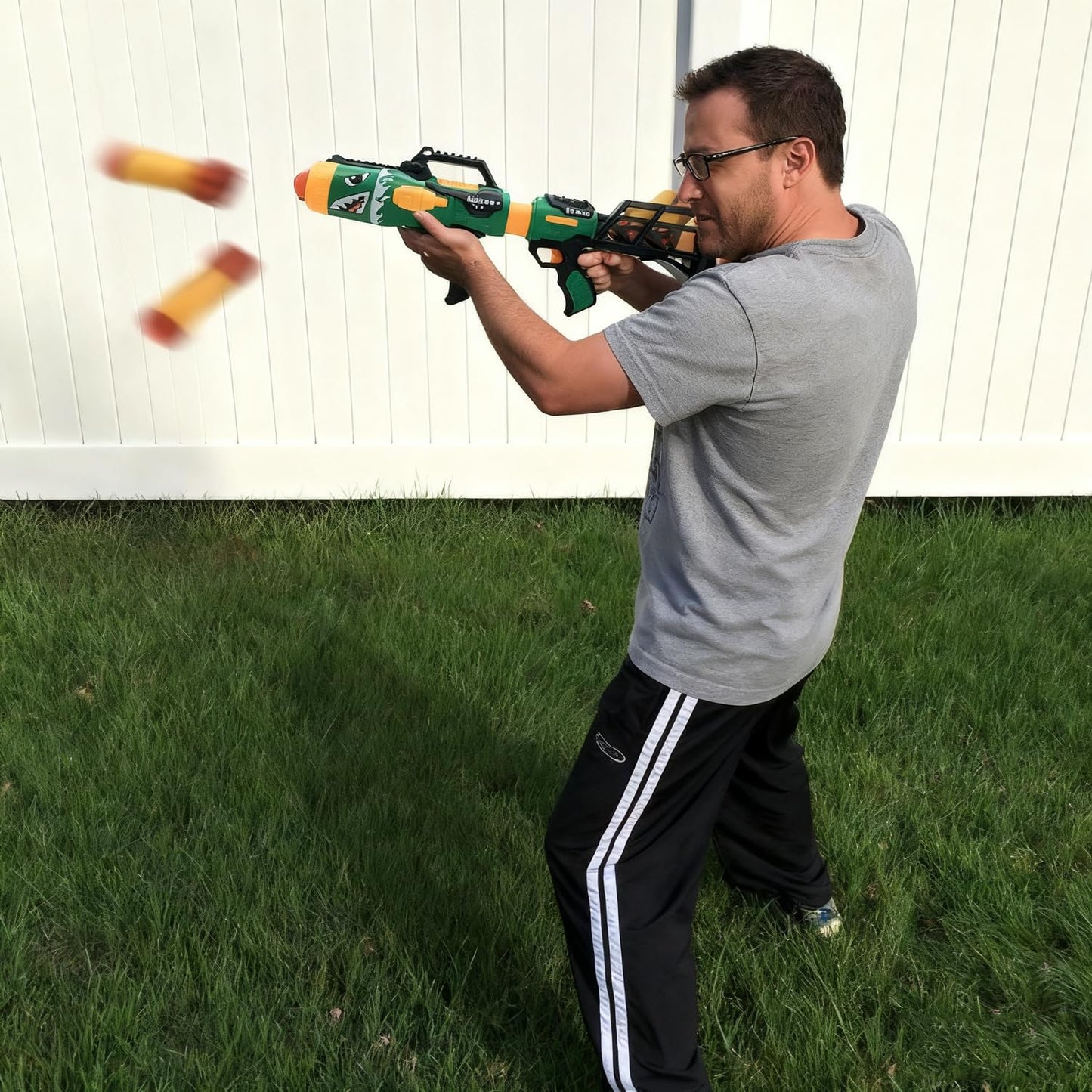 Gantan Toy Rocket Barrel Launcher-Fires Foam Rockets Includes 6 Rockets Compatible with RL Blaster- Shooting Game Toy Air Power Blaster Toy Gun for Youth, Adults