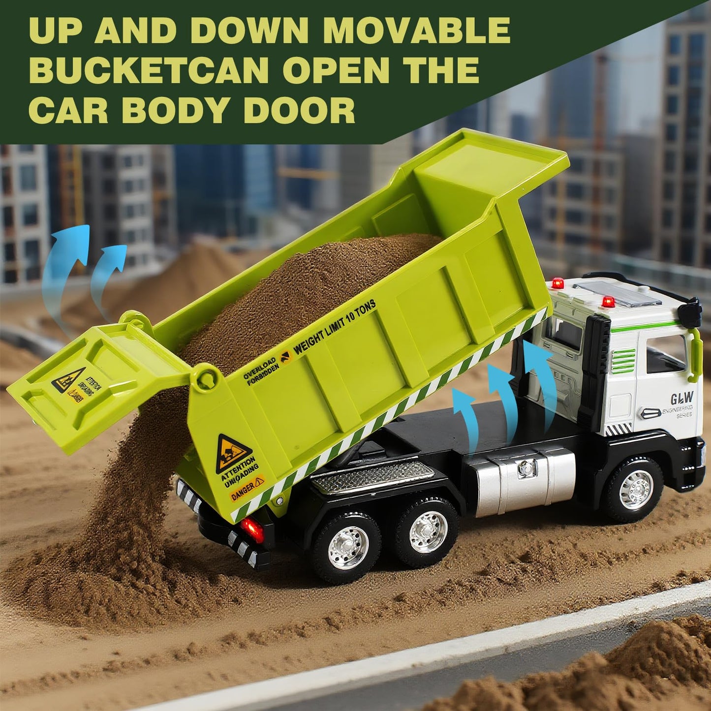 Dump Truck Toy for Boys-1:40 Simulation Model, Educational Construction Toys with Realistic Lights & Sounds, Perfect Christmas Birthday Gifts for Kid Ages 3 4 5 6 7 8 Years Old (Dump Truck)