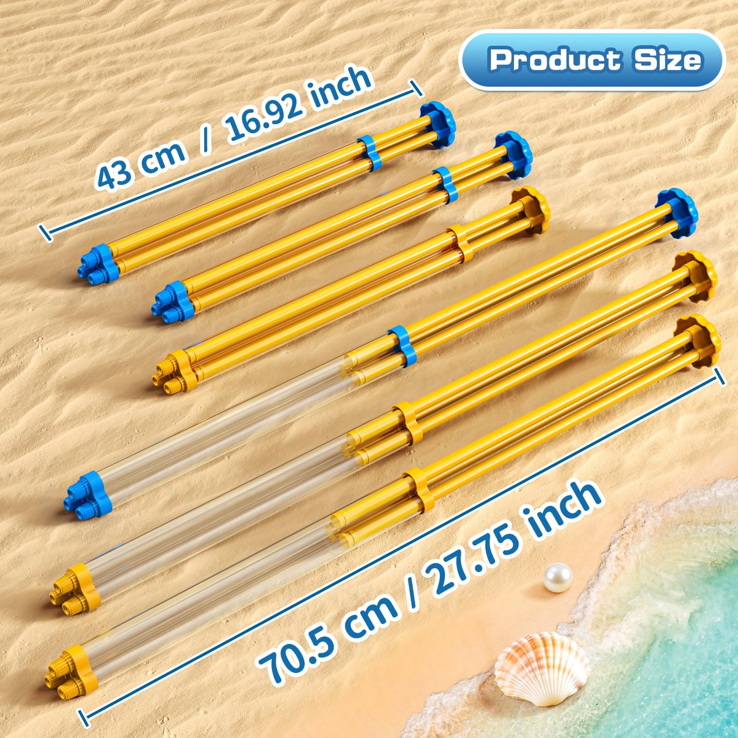 6-Pack Water Guns Water-Proof Squirt Blasters Set for Kids, Water Game Shooter - Pool Beach Toys for Summer Party Swimming Games, Outdoor Toys for Kids Boys and Girls Aged 3 4 5 6 Years Old