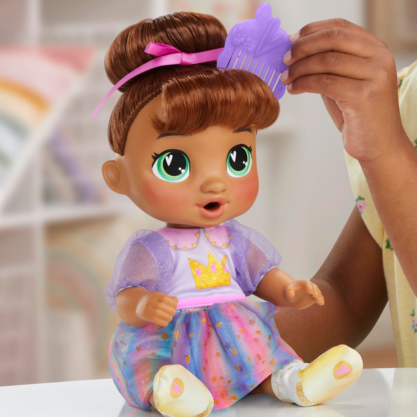 Baby Alive Fairy Fashions Sophia Sparkle Doll with Clothes Accessories, Brown Hair, 11 Inches, Toys for 3 Year Old Girls and Boys & Up (Amazon Exclusive)