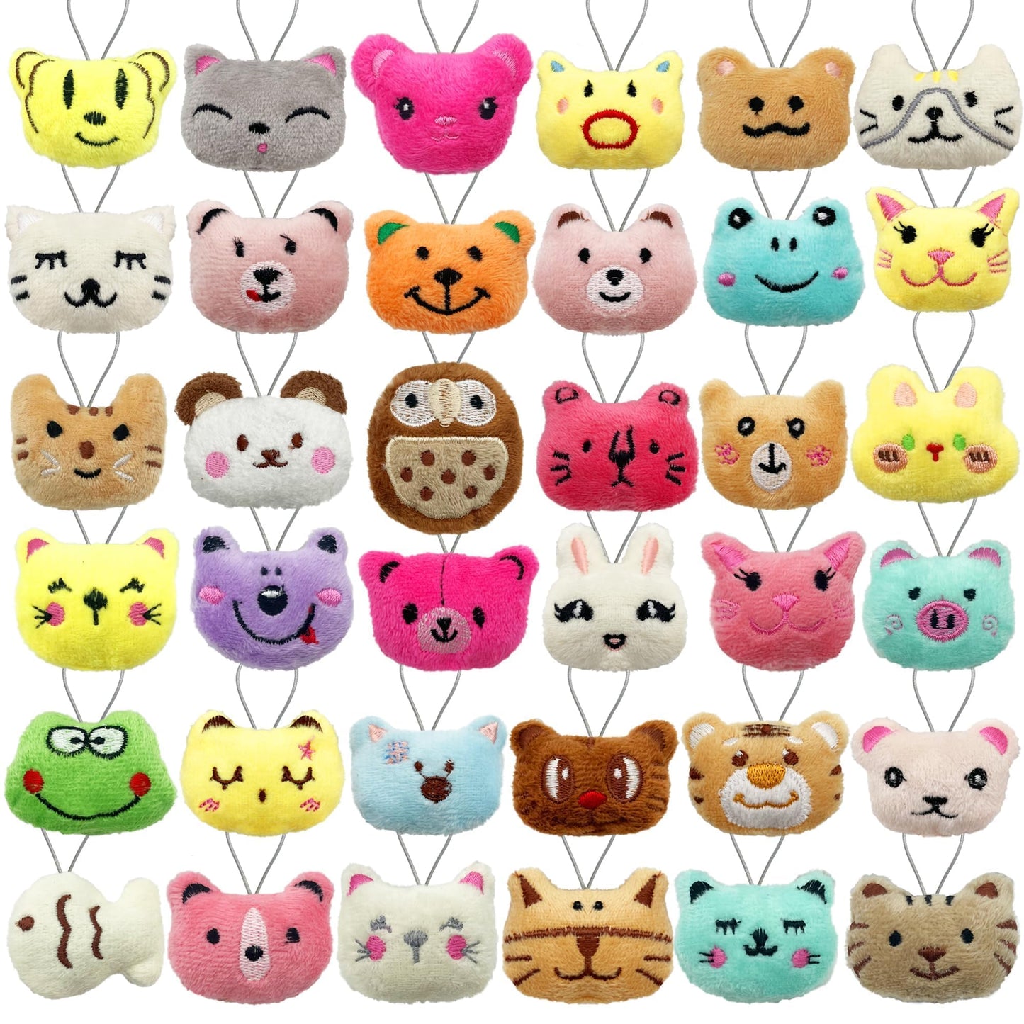 XIPEGPA 36 PCS Mini Animal Plush Toys Set Cute Small Animal Stuffed Toy Keychain for Party Favors Keychain Ornament for Goody Bag Easter Egg Stuffers Carnival Birthday Party Classroom Prizes
