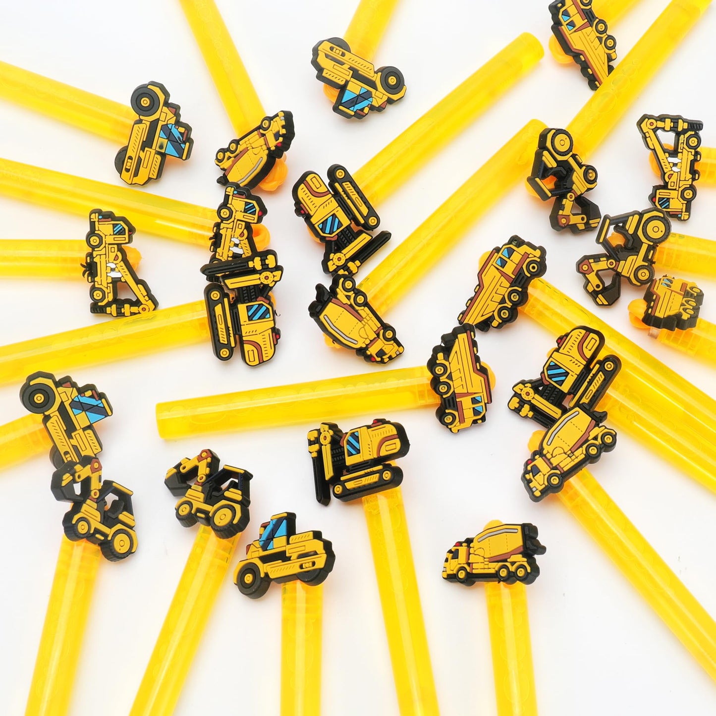 24Pcs Construction Bubble Wands for Kids Construction Party Supplies Favors Decorations, Pinata Goodie Bag Stuffers & Classroom Prizes