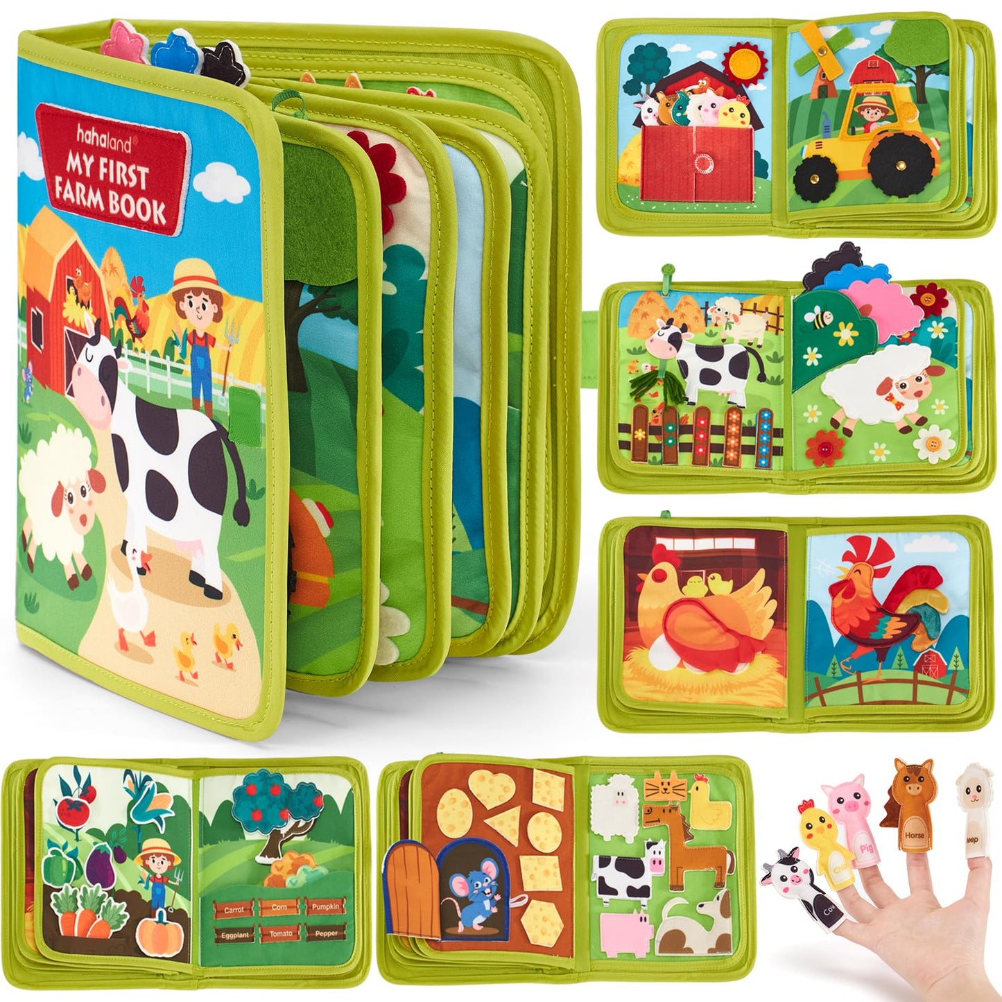 hahaland Busy Book for Toddlers 1-3 Baby Tissue Box Toy 6-12 Months, Montessori Toys for Boy Gifts Girl Toys