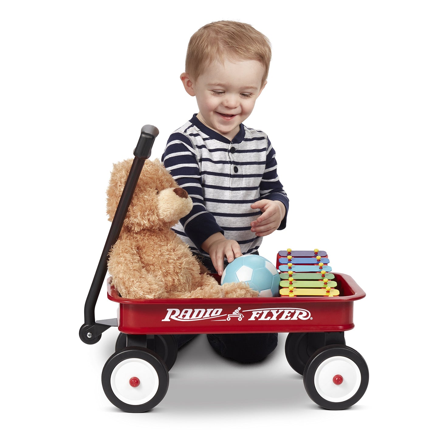 Radio Flyer Mini Classic Red Wagon for Kids, 16.5" Toy Wagon For Kids Aged 1.5+, Play-Size Version of the Classic, Durable Rolling Wheels & Steel Body, Working Handle, For Toys, Crafts & Gift Displays