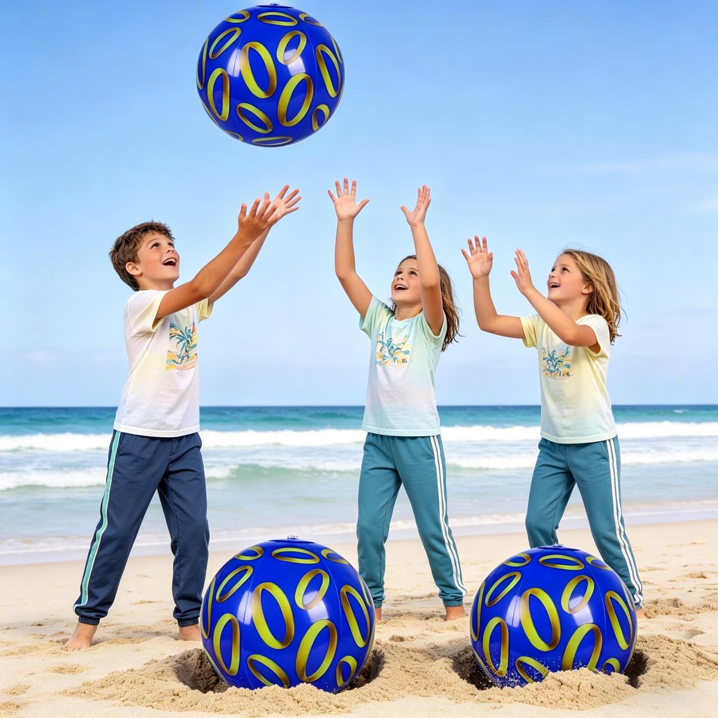 SCIONE 12 Pack 12 Inch Beach Balls, Blue Inflatable for Retro Pool Toys Party Decorations, Birthday Favors & End of Year Class Gifts