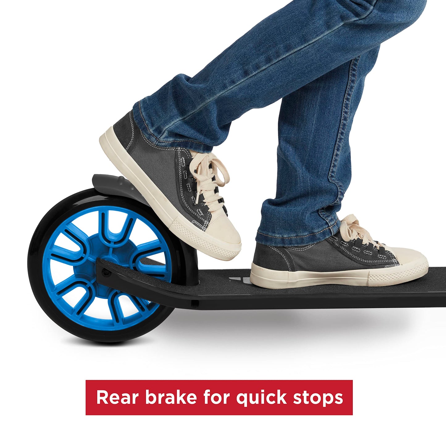 Flyer Kickstart Max, Radio Flyer Kick Scooter, Adjustable Handlebars & Foldable, Blue Scooter 8+ Years, and up to 220 lbs