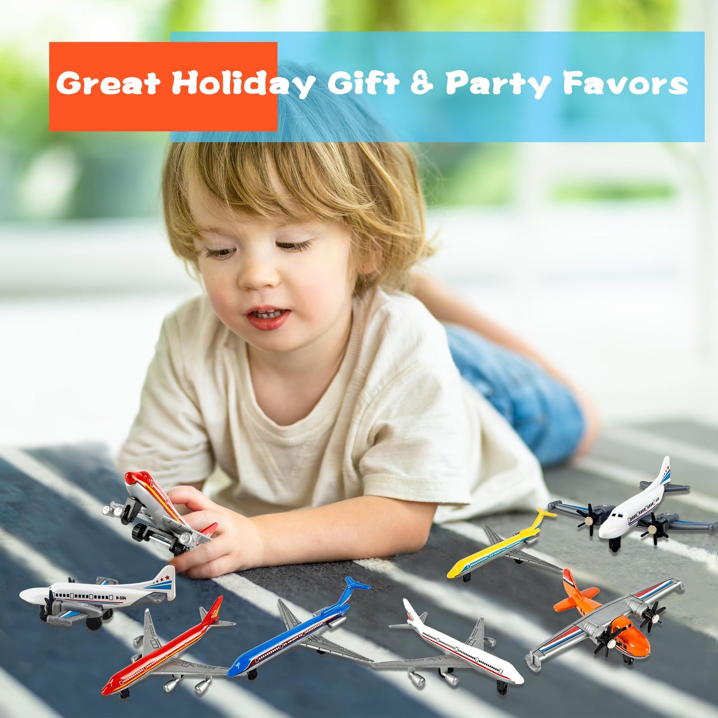 24 Pack Diecast Airplane Model Alloy Airplanes Toy for Kids Birthday Children's Day Party Favor Educational Fun Gifts Classroom Rewards