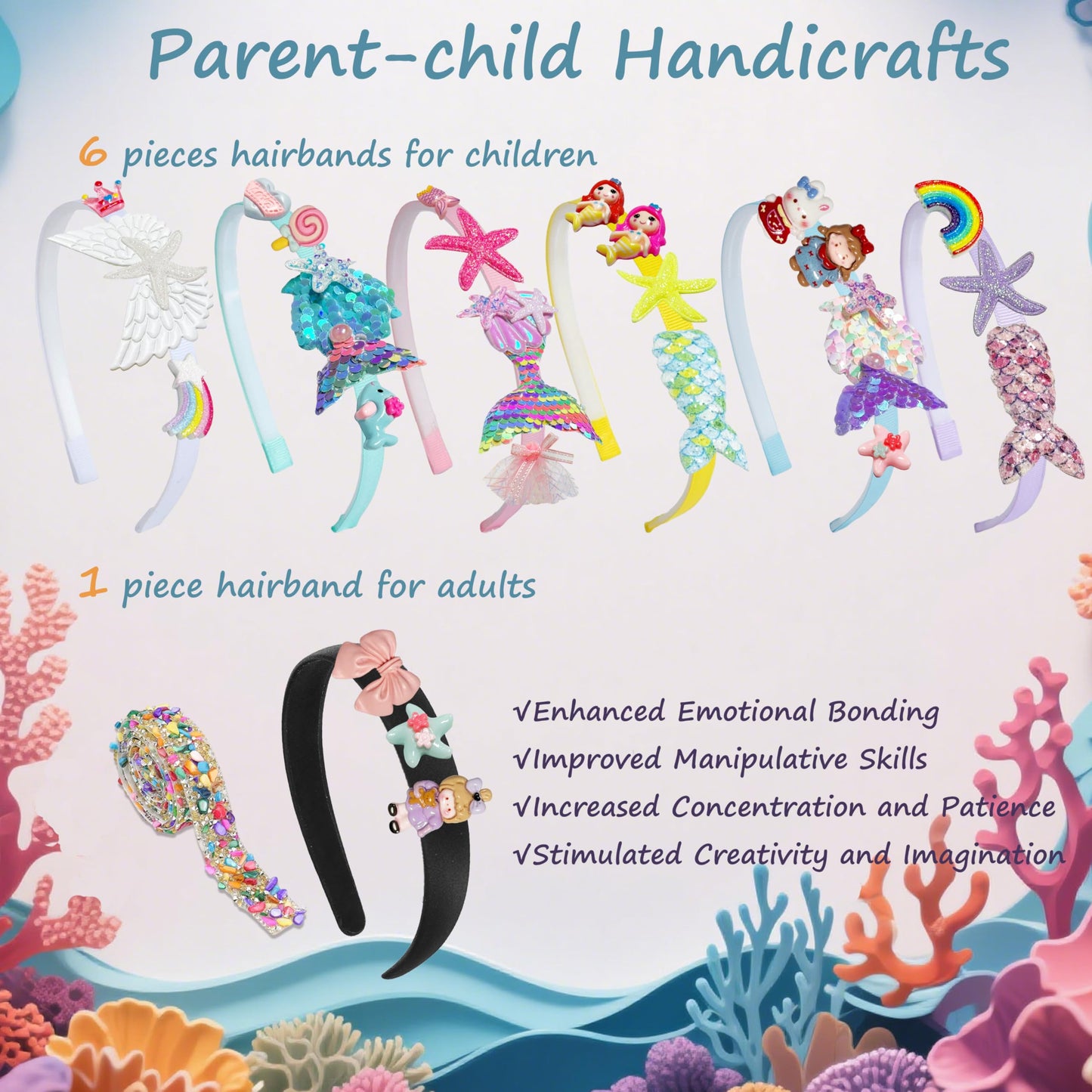 GO2HEJING Headband Making Kit for Girls - Make Your Own Fashion Headbands, Hair Accessories for Girls, DIY Arts and Crafts Gifts for Ages 6-9 Years Old