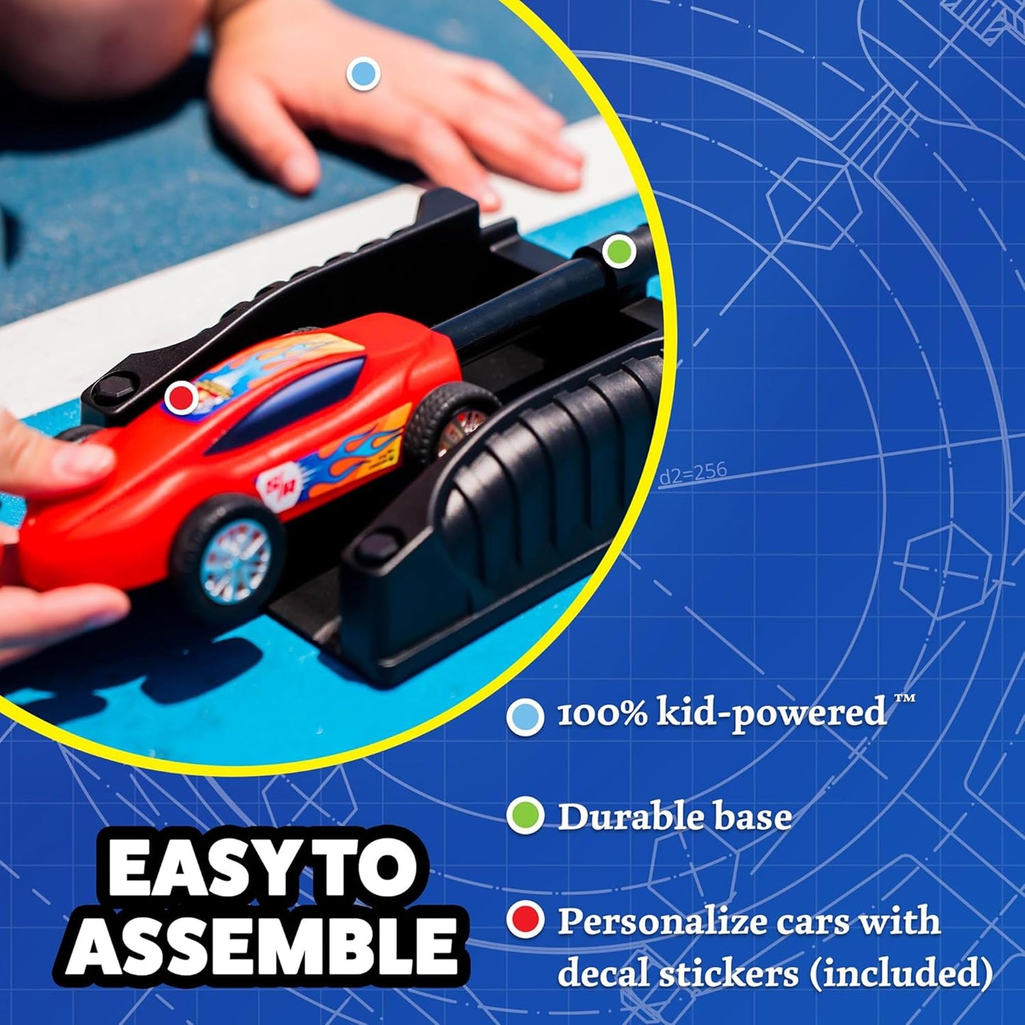 Stomp Racers Air Powered Race Cars by Stomp Rocket, 4 Car Mega Pack - Dueling Stomp Racers Toy Car Launcher - Fun Backyard Outdoor & Indoor Multi-Player Kids Toys Gifts for Boys, Girls & Toddlers