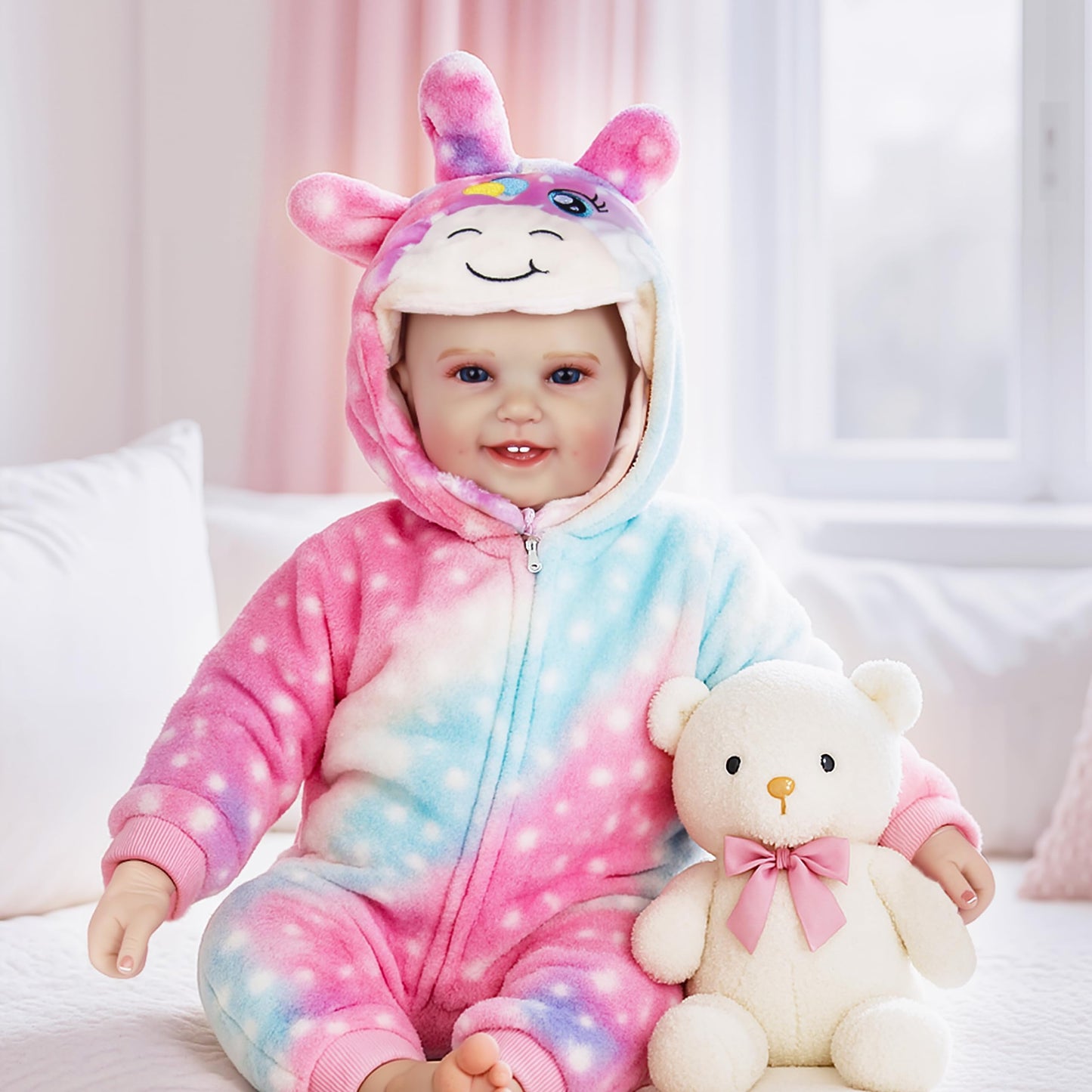 KidCuddz Realistic Reborn Baby Dolls - 18 Inch Soft Cloth Body Real Life Doll, Lifelike Newborn Baby Doll for Girls 3+ Years with Accessories