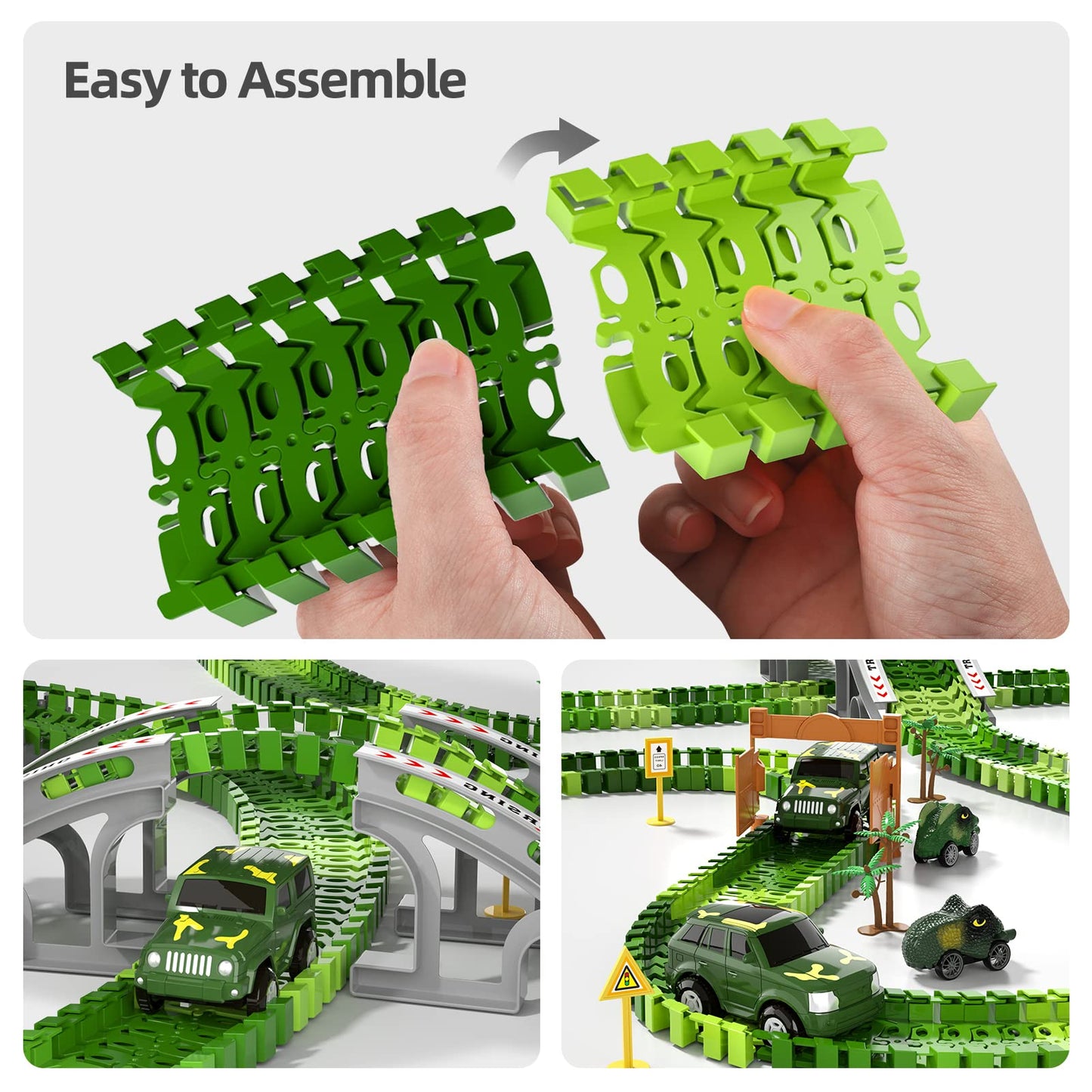iHaHa 169 PCS Dinosaur Race Car Track Toys for Kids Toddler Boys Ages 1-3 3-5 4-7, Dinosaur Race Tracks Toys with Light, Sound & Spray, Birthday Dinosaur Toys Gifts for 2 3 4 5 Year Old Boys