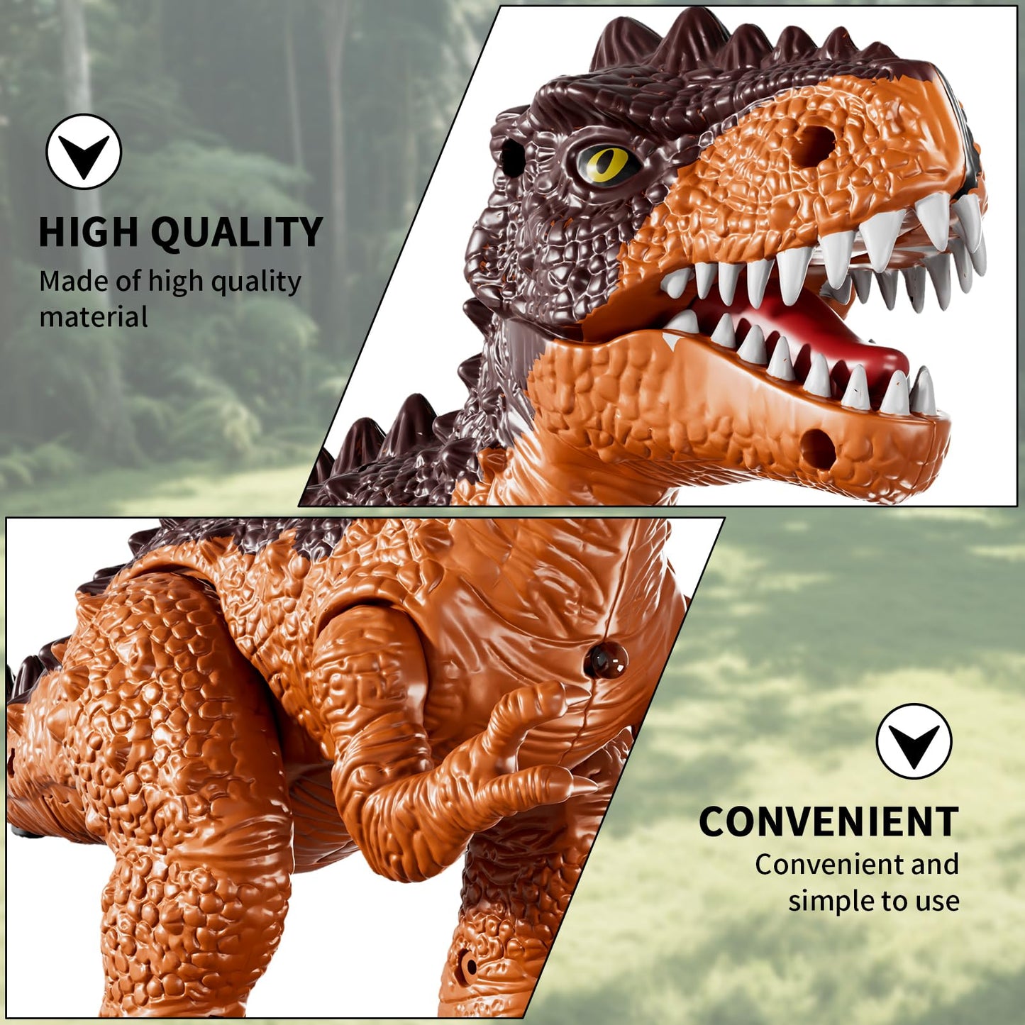 3 Pack Walking Dinosaur Toys for Kids 3-5 5-7 Years Old, Simulated Tyrannosaurus Brachiosaurus Triceratops with Sound & Light, Birthday Gifts Dino Toy for Toddlers Boys Girls 3 4 5 6 7 8 Years