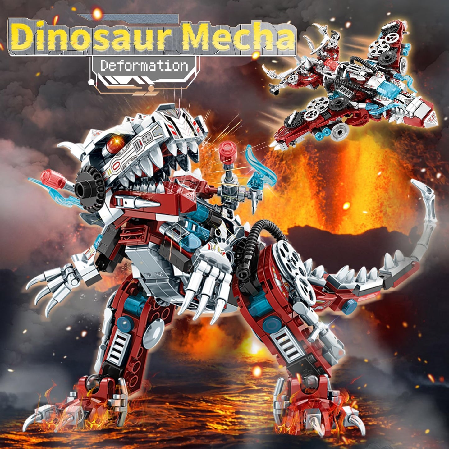BDXEJV STEM 2 in 1 Dinosaurs Building Kits 422PCS, Compatible with Normal Dinosaurs Bricks, Toys for Kids Age 6-10 Year Old, Educational Building Sets Best Gifts for Boy 6-10
