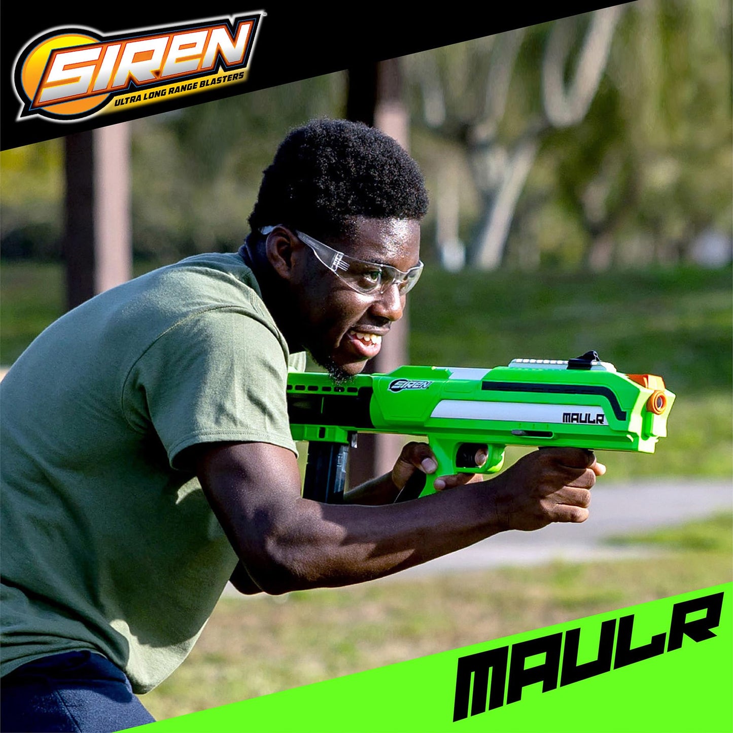 Siren Blasters Maulr Ultra Long Range Foam Dart Blaster, Pump-Action Multi-Shot, 200 Ft Range, 220 FPS, Adjustable Fire Power (Control Speed and Distance), 10-Dart Magazine, Outdoor Games, Ages 14+