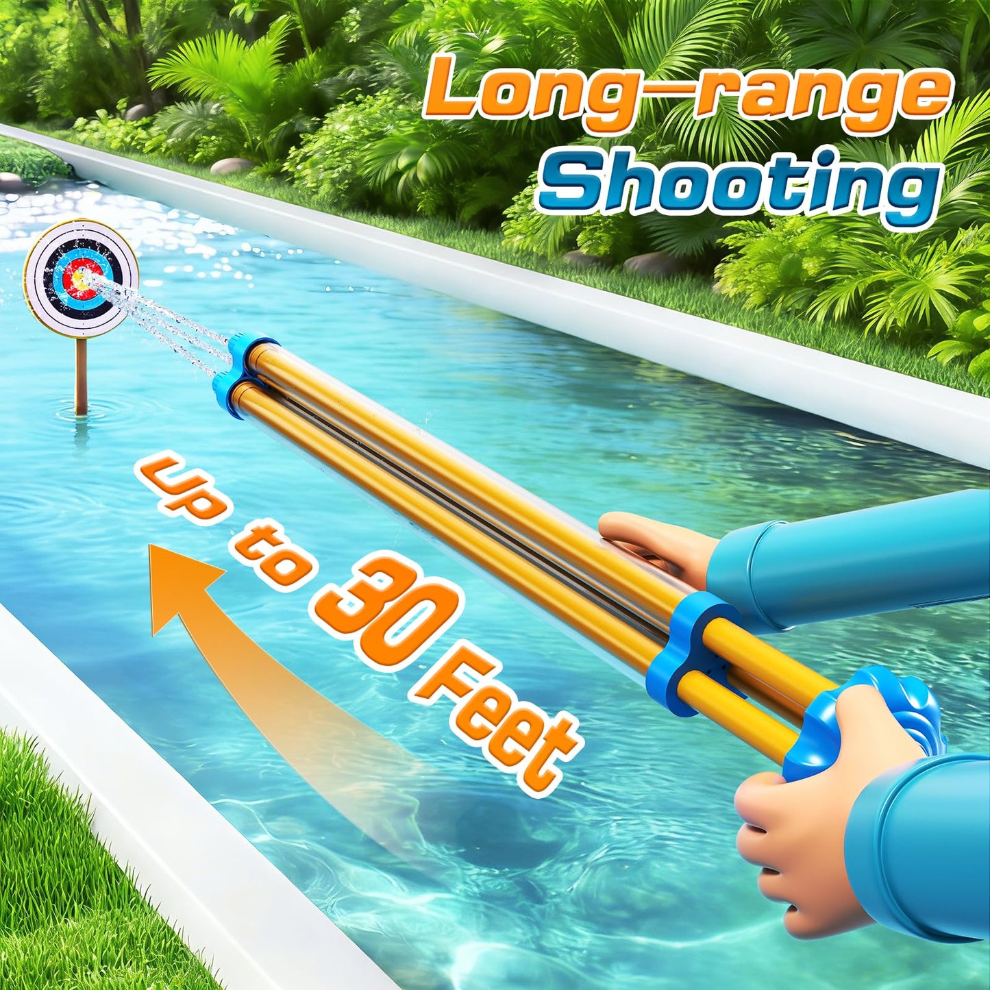 6-Pack Water Guns Water-Proof Squirt Blasters Set for Kids, Water Game Shooter - Pool Beach Toys for Summer Party Swimming Games, Outdoor Toys for Kids Boys and Girls Aged 3 4 5 6 Years Old