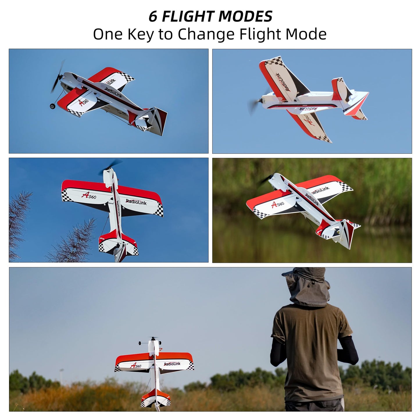 Radiolink A560 Plug & Play (PNP) 3D RC Airplane 580mm Wingspan with 6 Flight Modes, 4 Channels Gyro Byme-A Flight Controller, Brushless Motor&ESC for Beginner & Experienced (No Radio/Receiver/Charger)