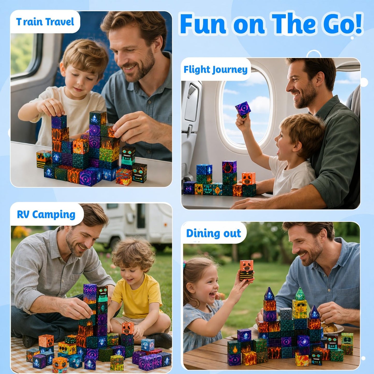 Murayad 200PCS Magnetic Blocks Set for Kids Ages 3+Educational Magnet Building Construction Blocks, Creative Sensory Montessori Preschool Learning Toys & Birthday for Toddlers, Boys & Girls