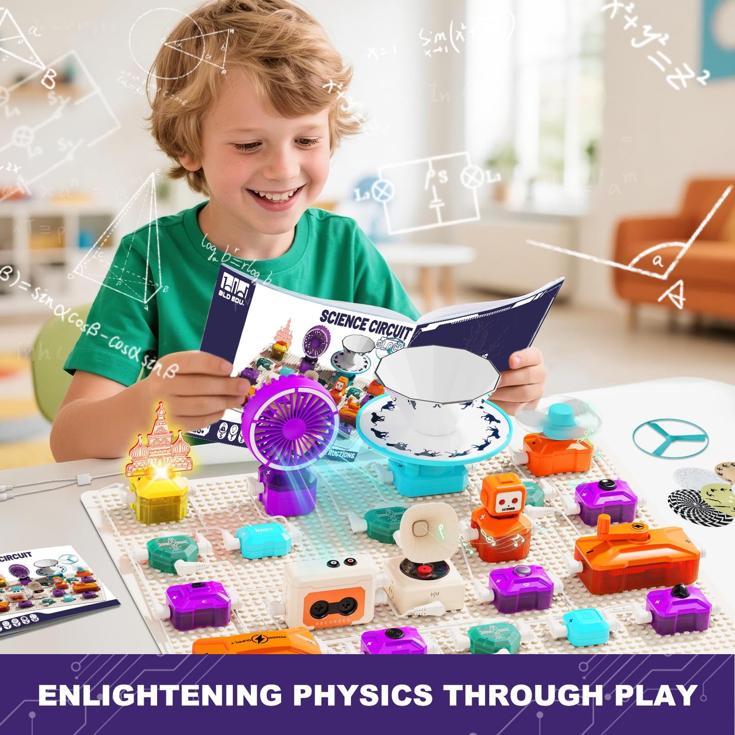 VATOS Science Circuit for Kids Ages 6-12, 68PCS Electronics Building Kit with 450+ STEM Projects, Rotational Imaging, Sound Recording & Playback, Dual Power STEM Educational Toys for Boys Girls
