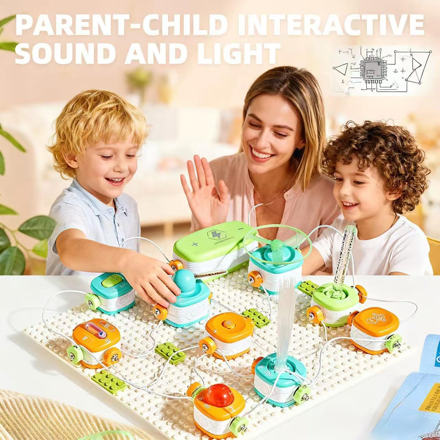 Science Kits for Kids - STEM Educational Circuits Kit for Kids, 168 Projects 37 Circuit Parts Electronics Building Blocks, Science Experiment Toy - DIY Engineering Gift for Boys Girls Ages 3+