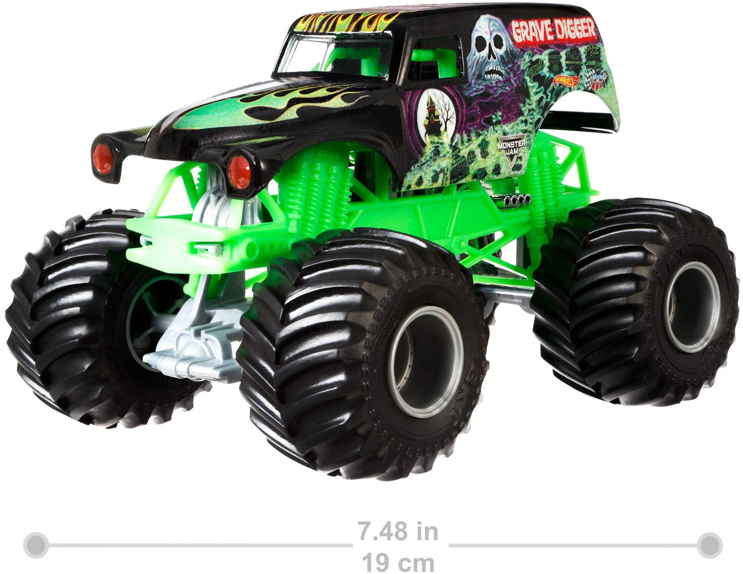 Hot Wheels Monster Jam Grave Digger Die-Cast Vehicle, 1:24 Scale, Black and Green