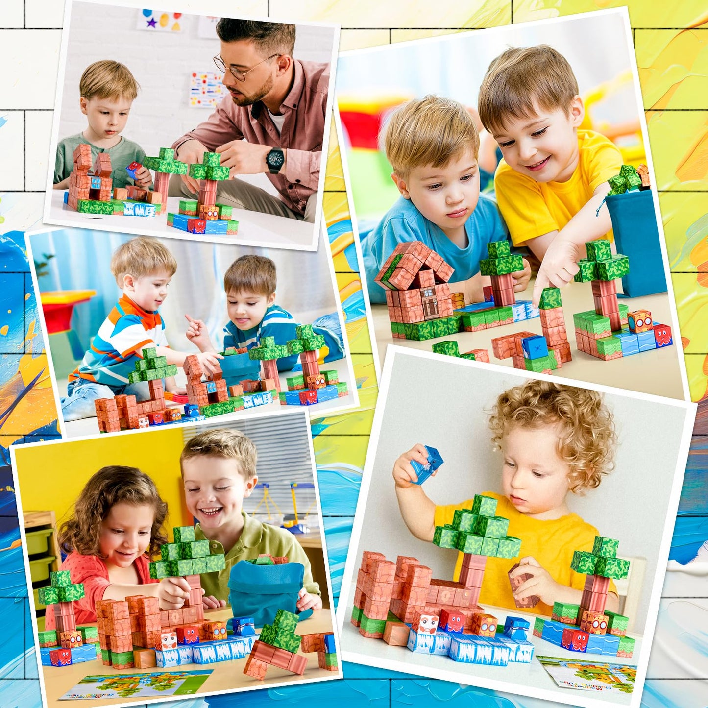 KKQ 100PCS Magnetic Blocks,STEM Building Toys for Boys 3+,Toddler Sensory Constructions Stacking Magnet Blocks,Christmas Birthday Gifts for Girls Age 4 5 6 7 8 9 10