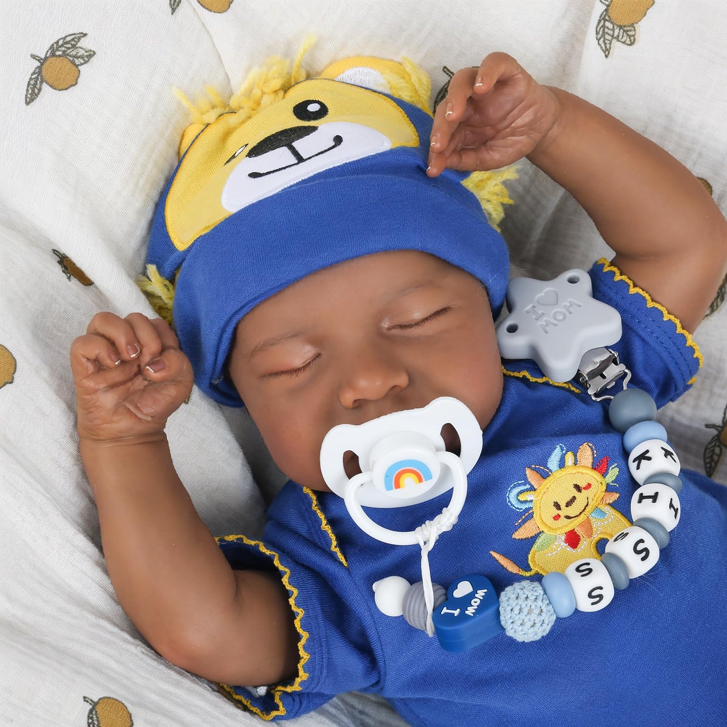 CHAREX Realistic Reborn Baby Dolls Black - 18 inch Newborn Baby African American, Soft Body Real Life Sleeping Baby Doll with Accessories Gift Set for Girls Boy Age 3+
