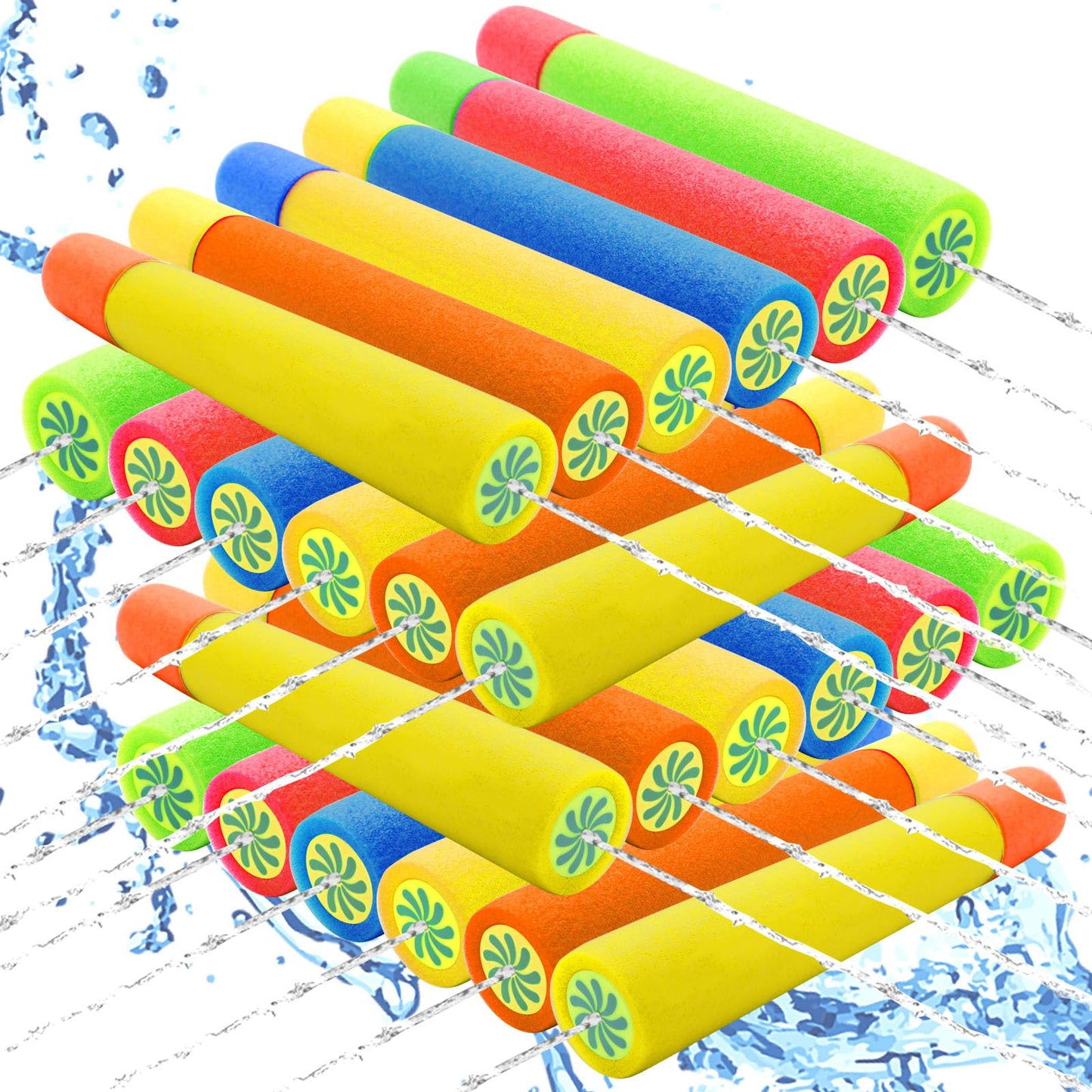 24 Pcs Water Squirter for Kids, Water Blaster Soaker Guns Foam Water Guns Pool Toys Outdoor Beach Swimming Pool Summer Water Fighting Toys for Adult Toddlers Kids