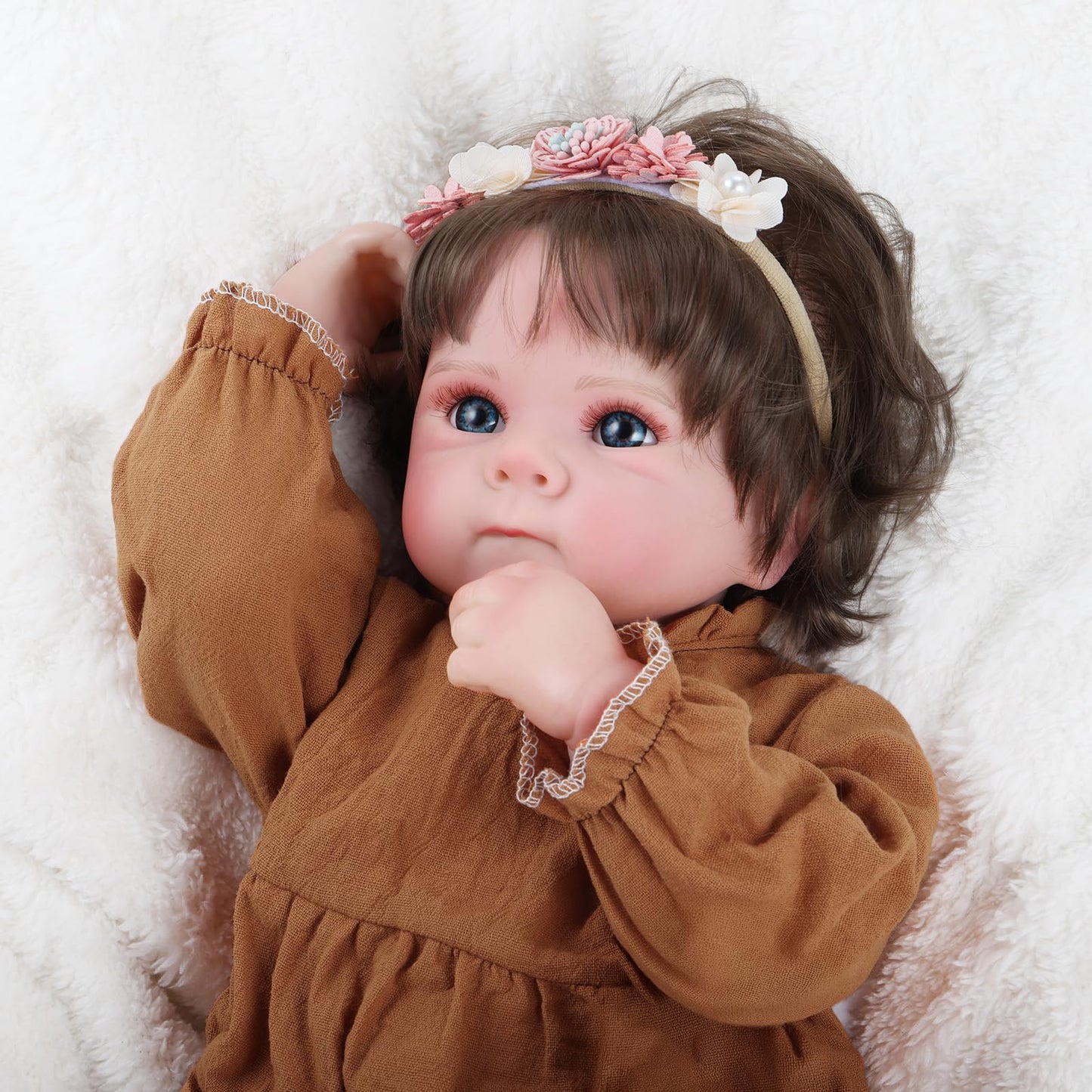 GAGAKU 18 Inch Realistic Reborn Baby Doll for Girls - Lifelike Toddler Doll with Accessories Set, Full Vinyl Soft Body Reborn Doll - Rooted Hair