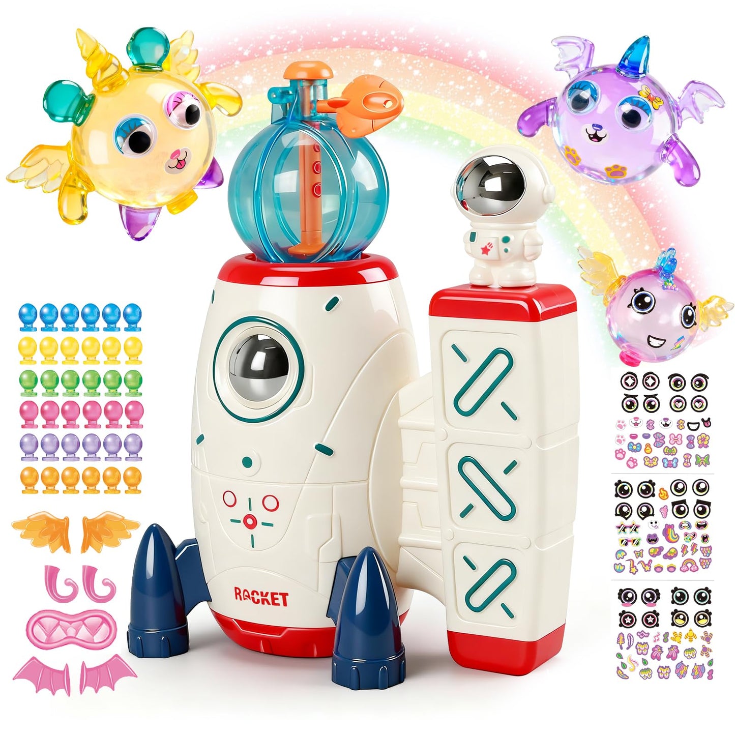 DIY Balloon Animal Craft Kit, Sticker Maker for Kids, Decorated Balloons Toy, Rocket Air Pump Fun with Balloon Monster Pals,Birthday Gifts for Girls Boys,Christmas Craft Kits for Kids