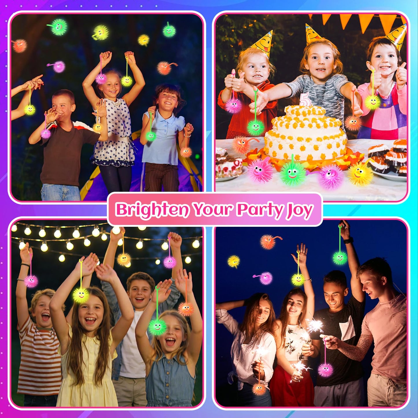ClassyWhimsy 12PCS Light Up Balls for Kids 3.4 inch Puffer Bouncy LED Ball Flashing Sensory Glow in The Dark Toys Bulk Party Favors for Easter Basket Gifts Classroom Stuffer Sprizes Pinata Fillers