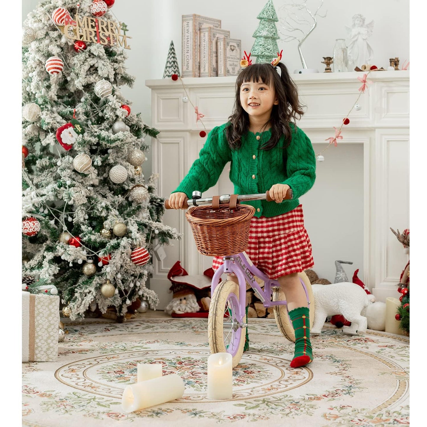 ACEGER 12" Kids Balance Bike with Basket, No Pedal Toddler Bicycle for Early Learning Leg Strength and Steady Balancing, Durable Frame&Tool-Free Adjustable Seat, Gift Bike for 2-5 Kids